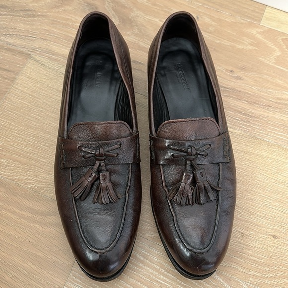 Suitsupply Brown Italian Leather Tassle Loafers Slip On Dress Shoes Size 10.5 - Picture 2 of 10
